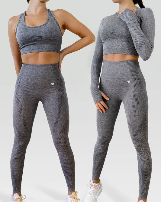 Elite 3-Piece Activewear Set - Light Grey